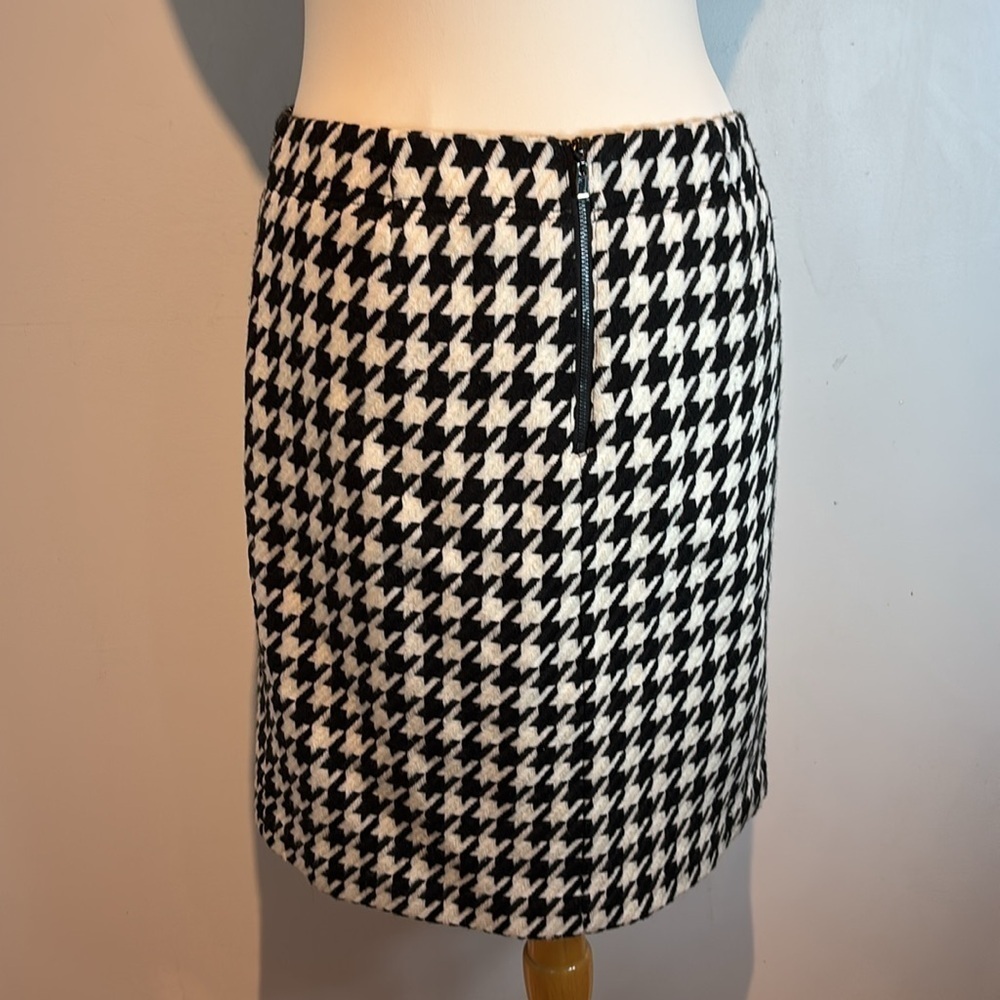Laundry by Shelli Segal black and white houndstooth skirt size 10 - Picture 2 of 8